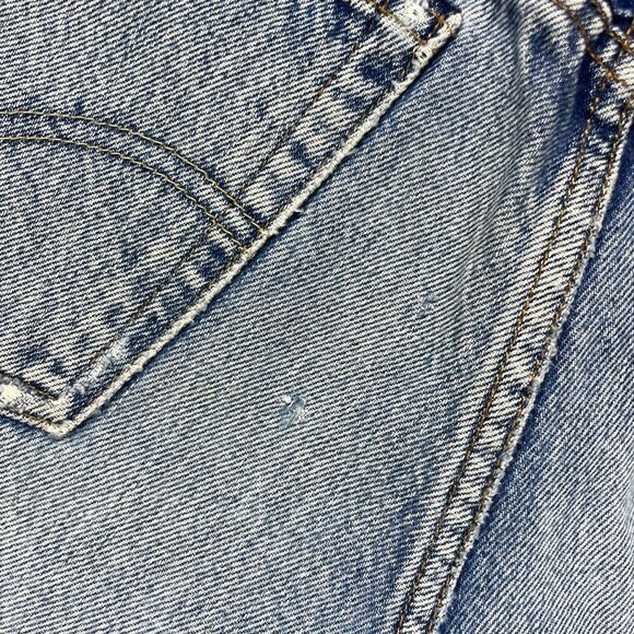 Levi's 501 Skinny Selvedge Cut Off Denim Jean Shorts Women Size 27 Light Blue - Picture 4 of 11